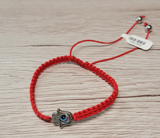 Hamsa Hand With Turkish Eye Red Bracelet