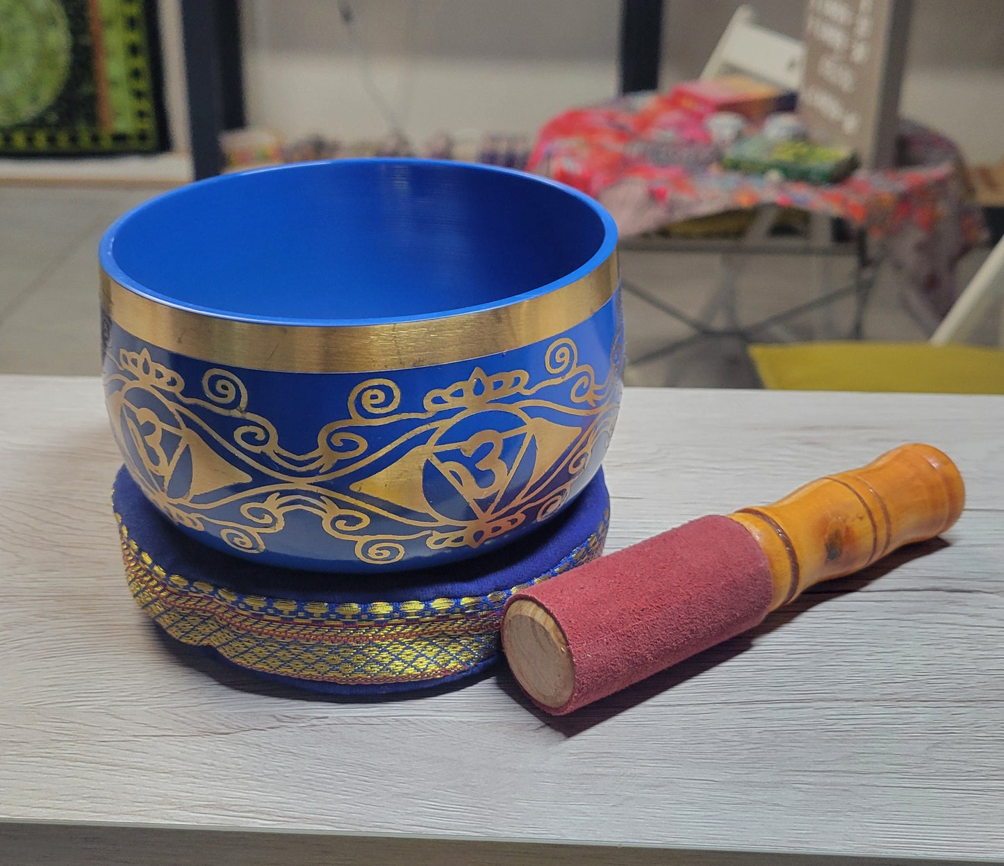 5 Inch Brass Singing Bowl with Cushion and  Rubbing Mallet