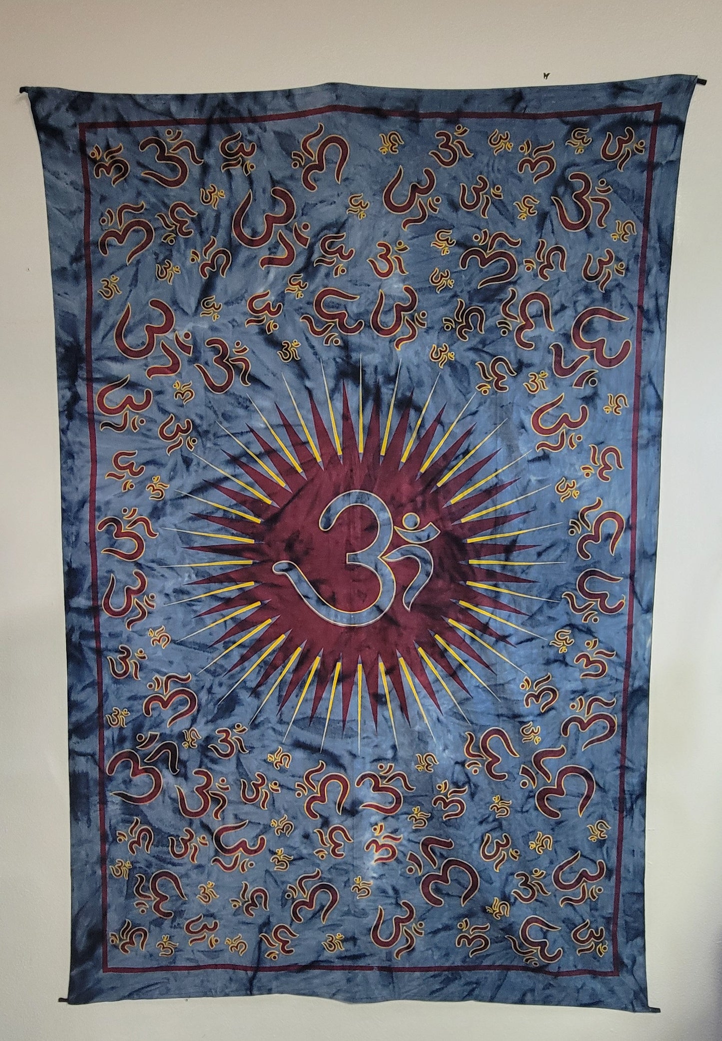 OM Tapestry Large Blue Tie Dye