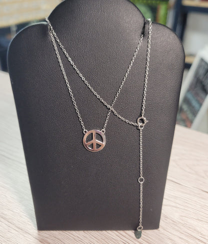 Peace Sign Necklace 925 Silver