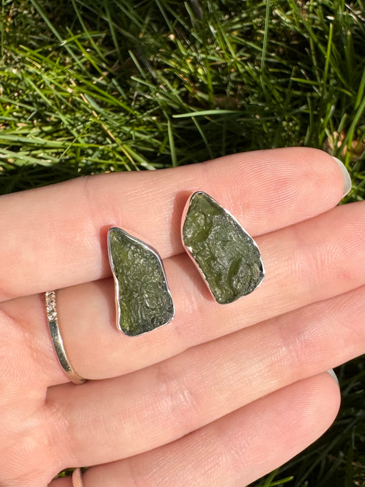 Moldavite Earrings (c)