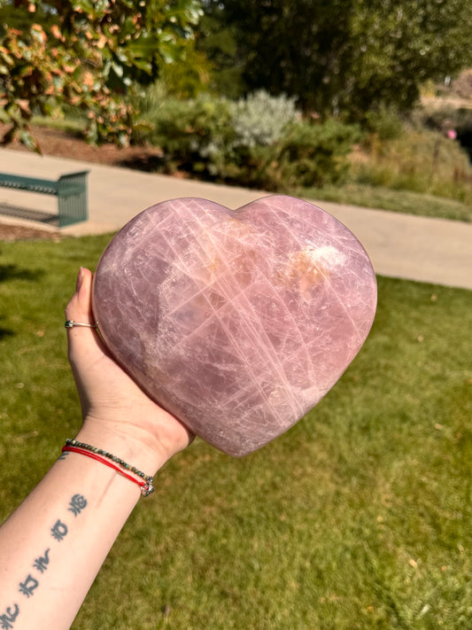 Rose Quartz Heart (L)