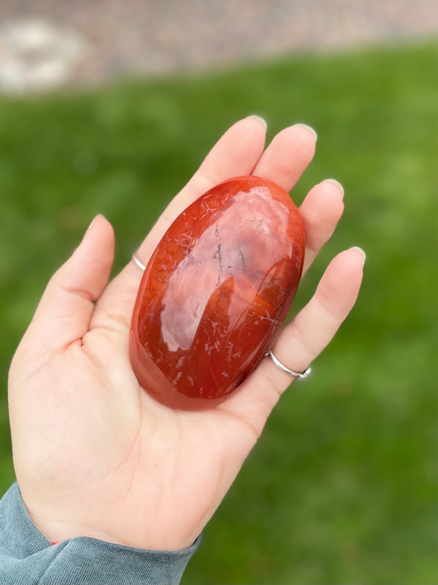 Carnelian Palm Stone (a)