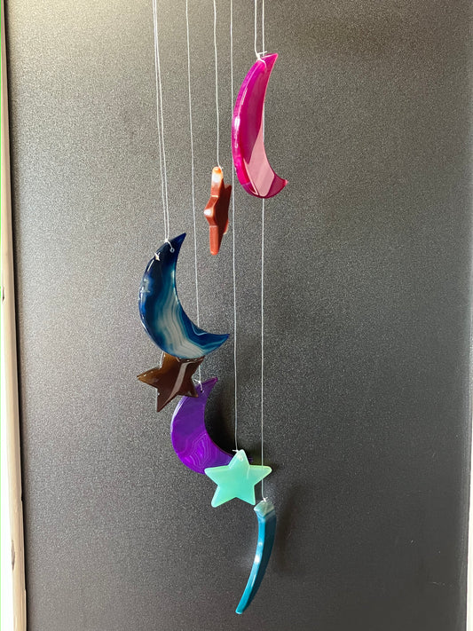 Agate Windchime Stars and Moons