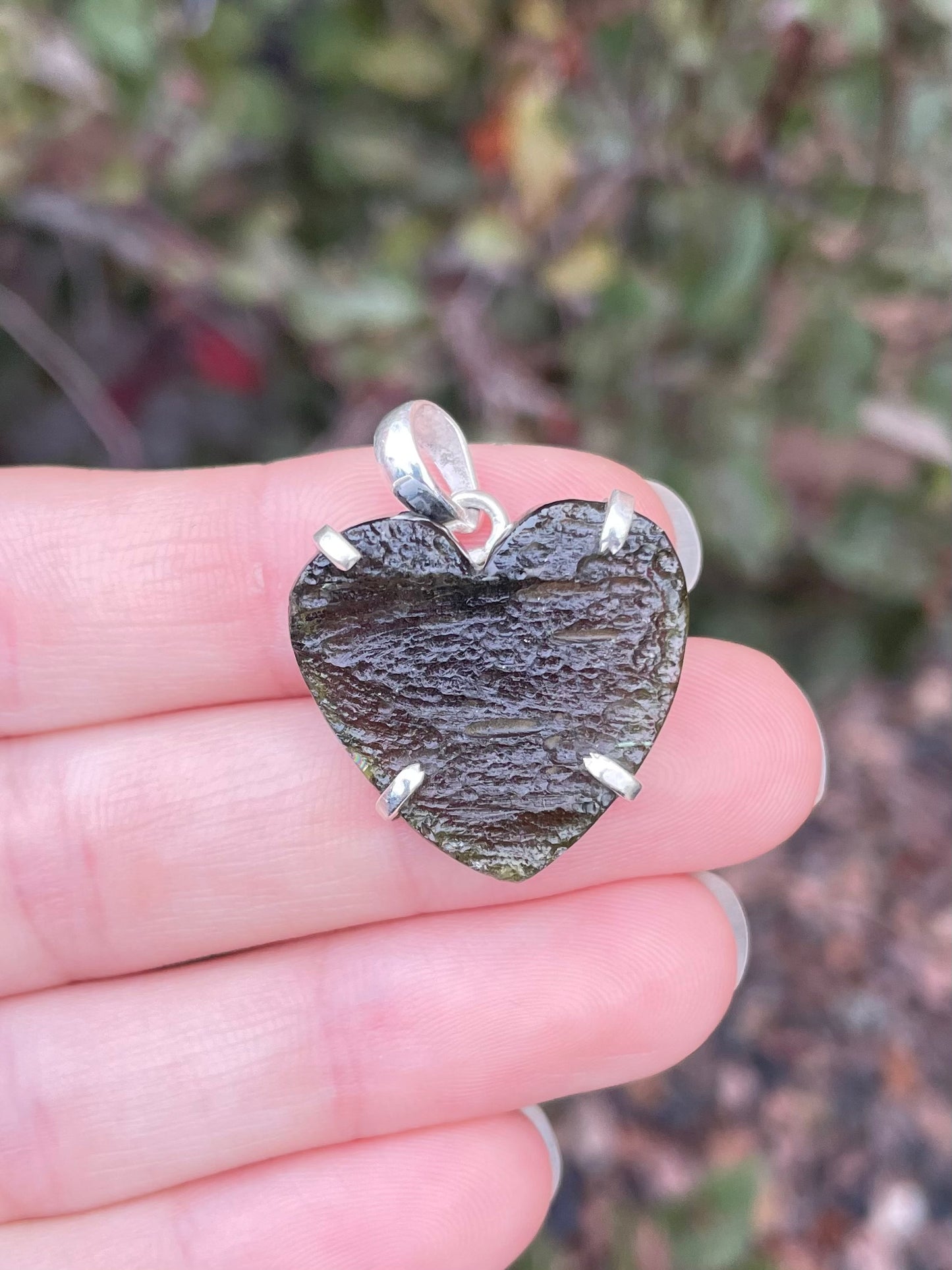 Moldavite Heart Pendant