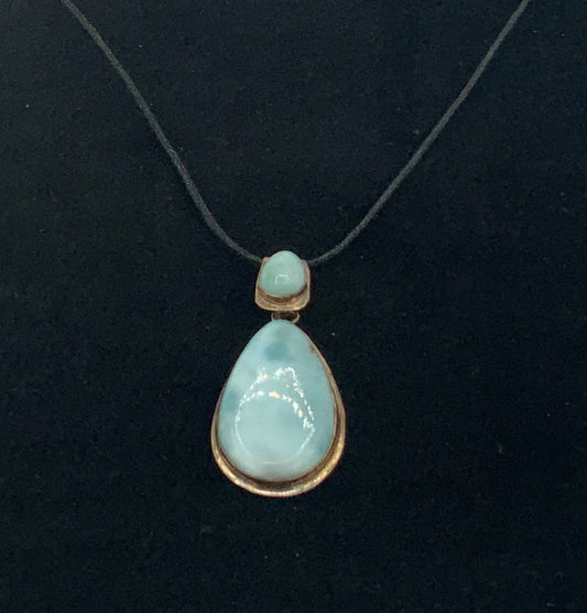 Larimar Double Drop Pendant