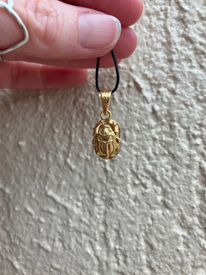 Sterling silver 14K Gold Plated Scarab Pendant from Egypt