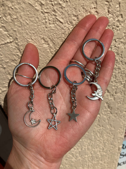 Celestial Charm/Hamsa Hand with Turkish Eye Keychain