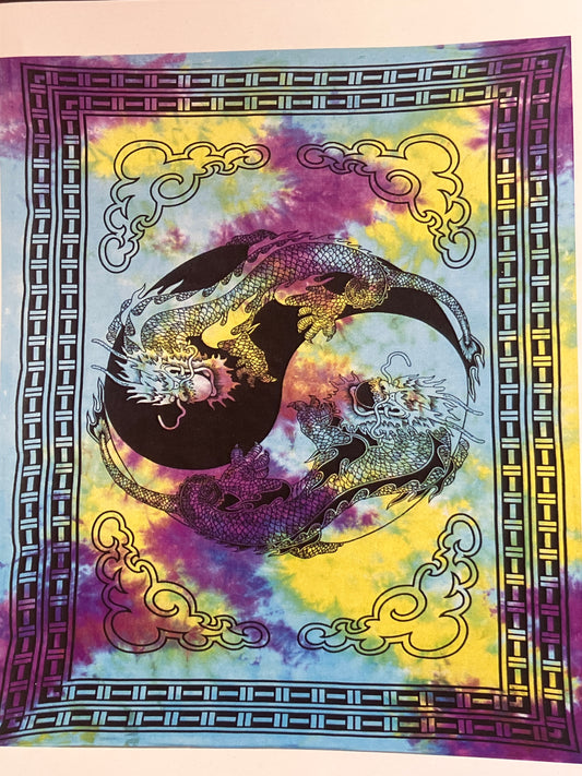 Large Dragon YIn Yang Tapestry