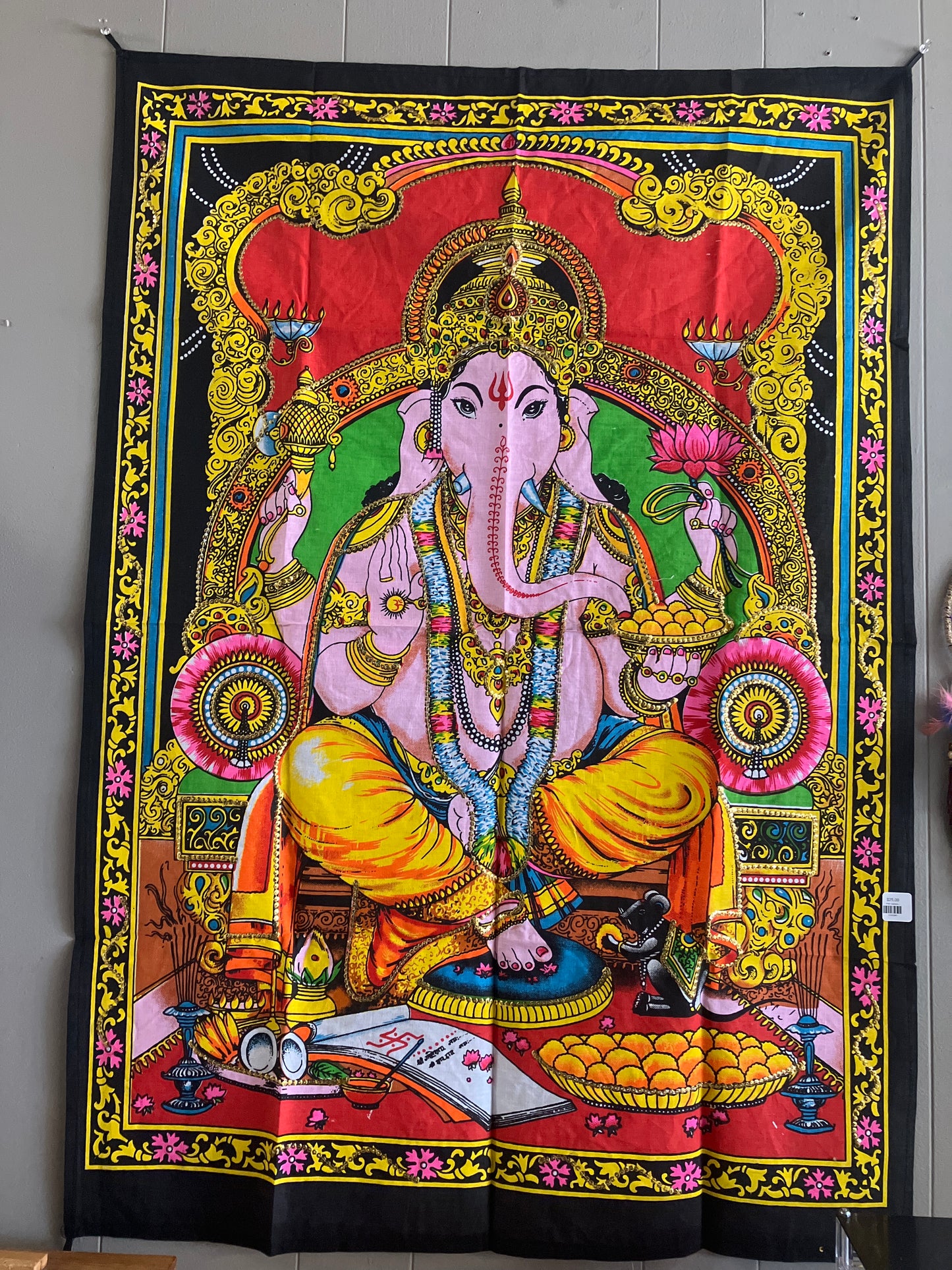 Pink Ganesha Tapestry