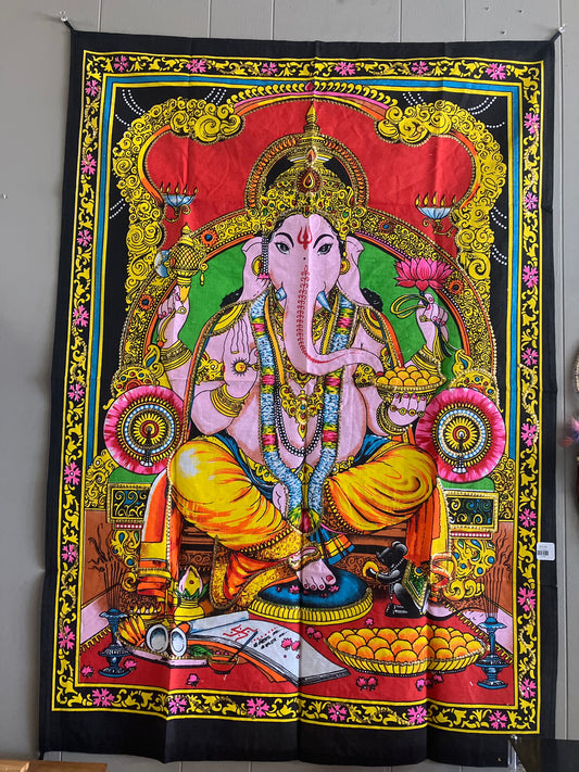 Pink Ganesha Tapestry