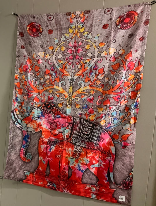 Elephant Tree Of Life Tapestry