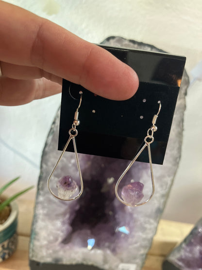 Teardrop Earrings With Quartz