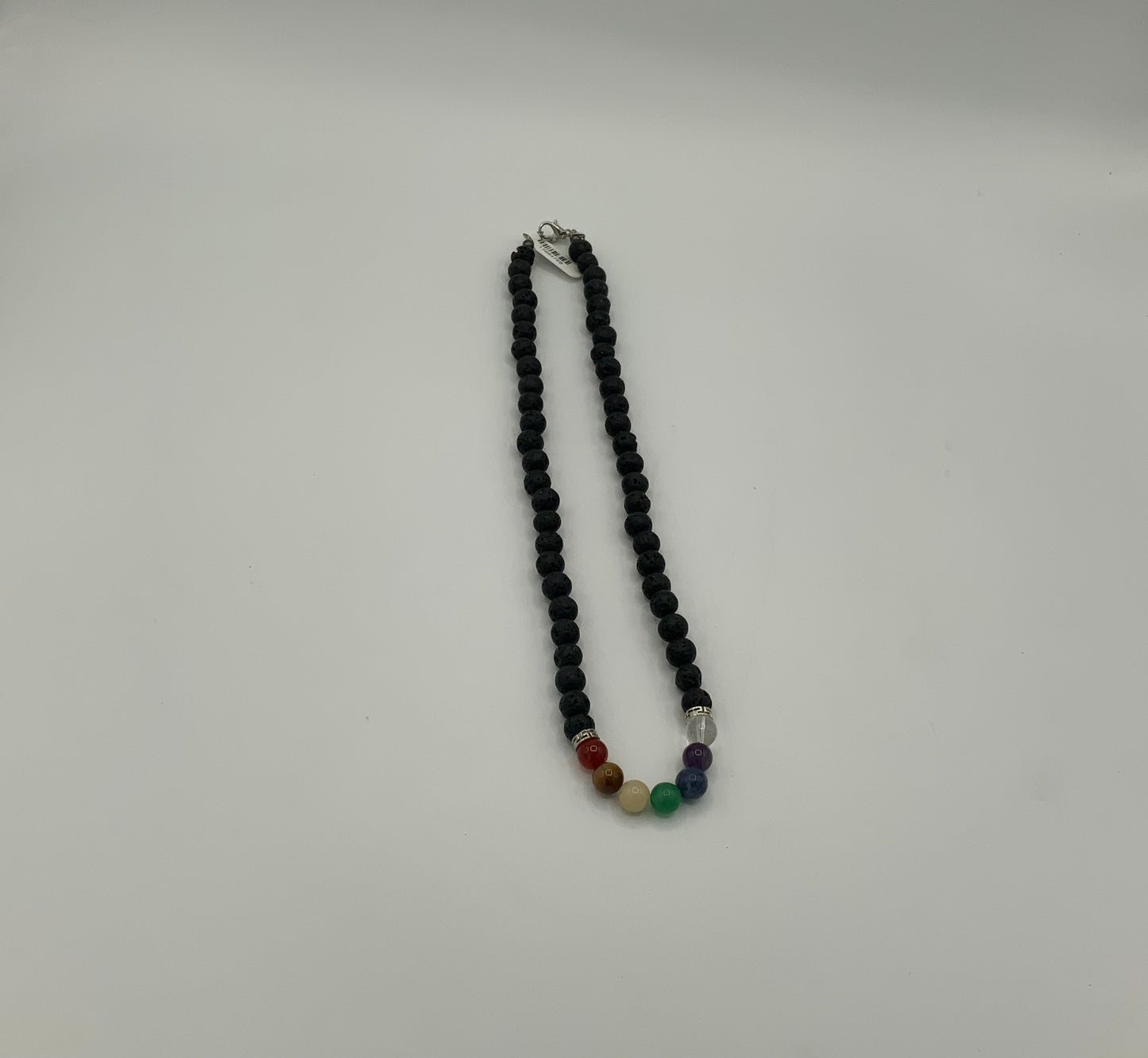 Lava Stone Chakra Necklace 20 in