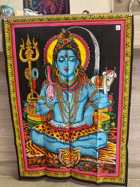 Blue Krishna Tapestry