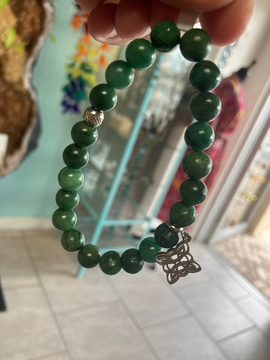 8 MM Malachite Bracelet with Charm