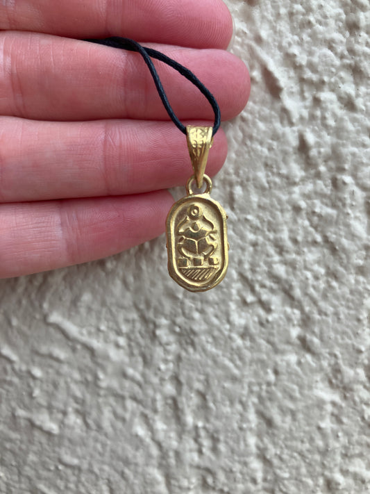 Sterling silver 14K Gold Plated Scarab Pendant from Egypt