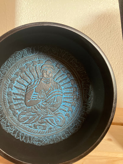 Buddha Singing Bowl  Blue 7"