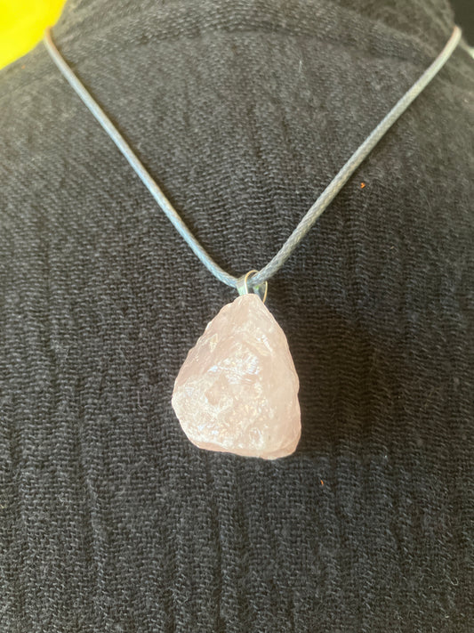 Raw Rose Quartz Necklace